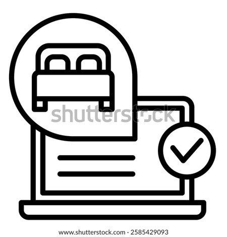 Room Reservation icon line vector illustration