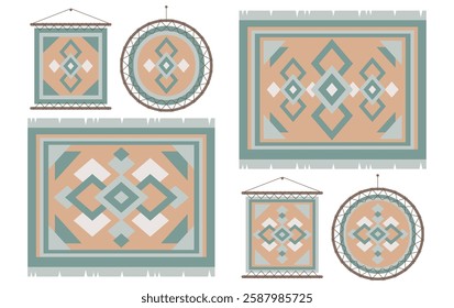 room rug carpet abstract ornate set collection decor