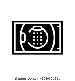 in room safe hospitality hotel glyph icon vector. in room safe hospitality hotel sign. isolated symbol illustration