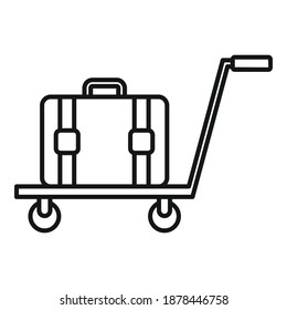Room service bag cart icon. Outline room service bag cart vector icon for web design isolated on white background
