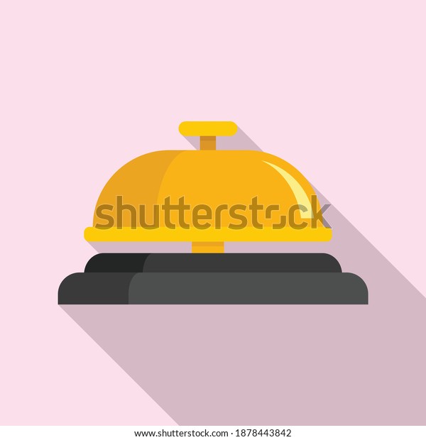 Room Service Bell Icon Flat Illustration Stock Vector (Royalty Free