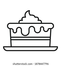 Room service birthday cake icon. Outline room service birthday cake vector icon for web design isolated on white background