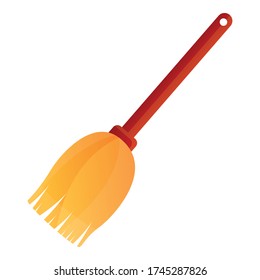 Room service broom icon. Cartoon of room service broom vector icon for web design isolated on white background