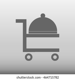 Room Service Cart Vector Icon Illustration