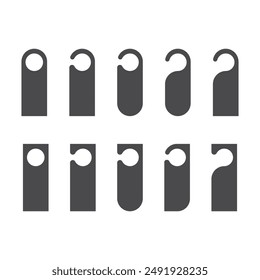 Room service door sign. Doorknob badge template set.