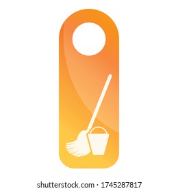 Room service door tag icon. Cartoon of room service door tag vector icon for web design isolated on white background