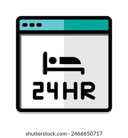 Room service flat icon. editable hotel room booking service symbol. Vector Illustrations.