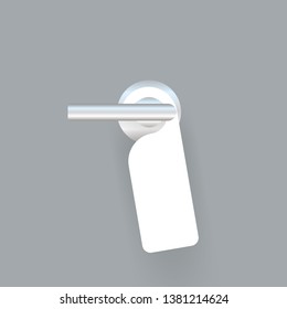 Room Service for Hotel Warning Message. Do Not Disturb Sign and Door Handle Design Concept. Vector stock illustration.