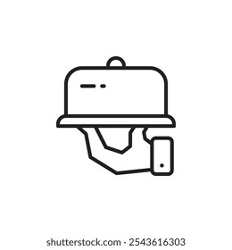 Icono de servicio de habitaciones Ilustración de línea plana