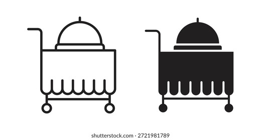 Icono de servicio de habitaciones icono plano simple. Versión Liner - Vector de stock.