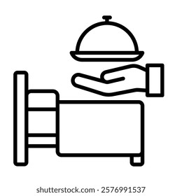 Room Service icon line vector illustration