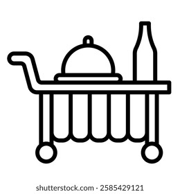 Room Service icon line vector illustration