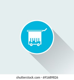room service icon with long shadow icon