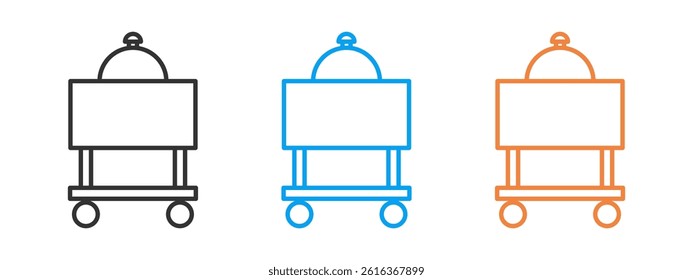 Room service icon set isolated on white