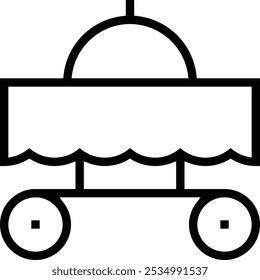 room service icon. Thin linear style design isolated on white background