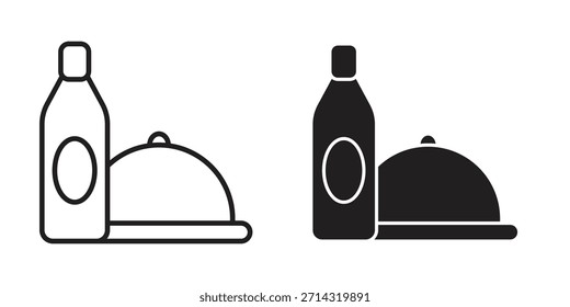 Room service icon in Thin linear and flat style. sign and symbol set