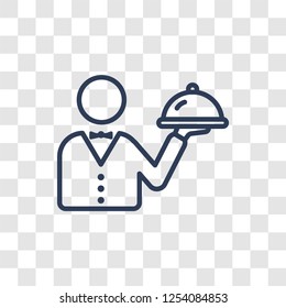 Room service icon. Trendy linear Room service logo concept on transparent background from Hotel and Restaurant collection