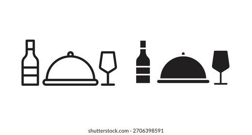 Ilustração vetorial do ícone do serviço de quarto. Design plano. Símbolos de vetor de design gráfico.