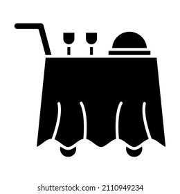 Imagen vectorial del icono Servicio de habitaciones. También se puede usar para aplicaciones web, aplicaciones móviles y medios impresos.