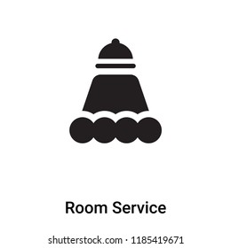 Room Service icon vector isolated on white background, logo concept of Room Service sign on transparent background, filled black symbol