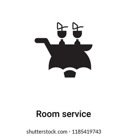 Room service icon vector isolated on white background, logo concept of Room service sign on transparent background, filled black symbol