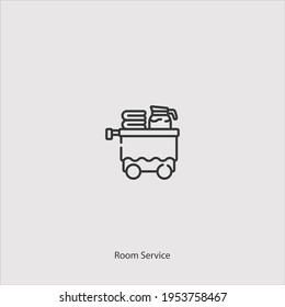 vector de icono de servicio de habitación aislado en fondo blanco