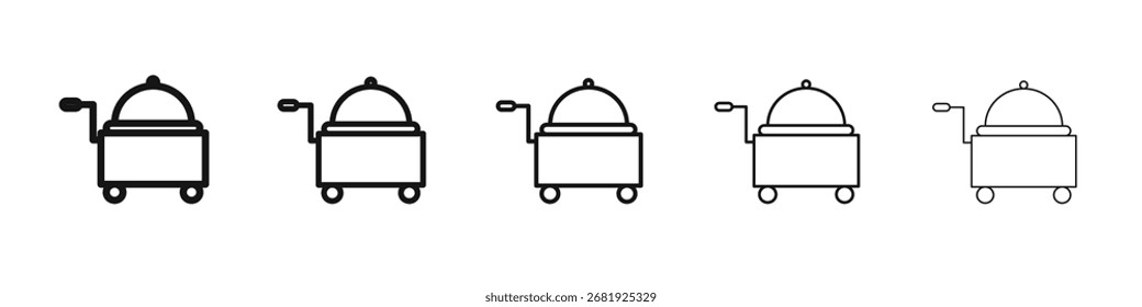 Room service icon vector outline set illustration sign