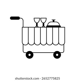 room service icon with white background vector stock illustration