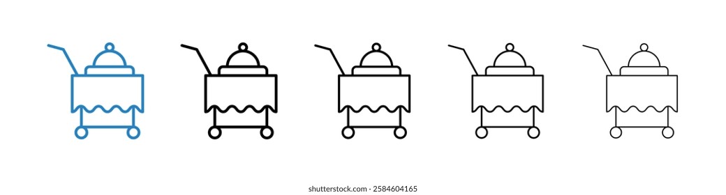 Room service icons in five different stroke sizes