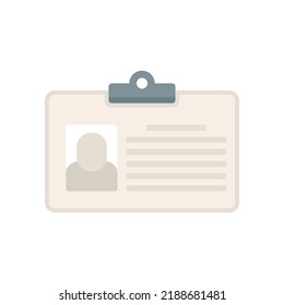 Room service id card icon. Flat illustration of room service id card vector icon isolated on white background
