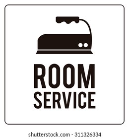 Room service over color background