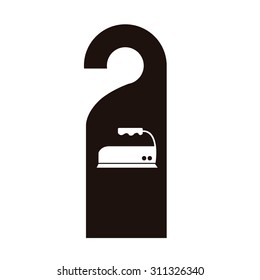 Room service over color background