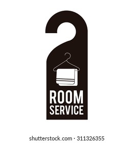 Room service over color background
