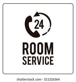 Room service over color background