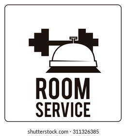 Room service over color background