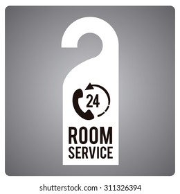 Room service over color background