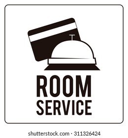 Room service over color background
