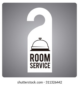Room service over color background