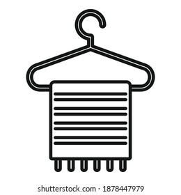 Room service towel hanger icon. Outline room service towel hanger vector icon for web design isolated on white background