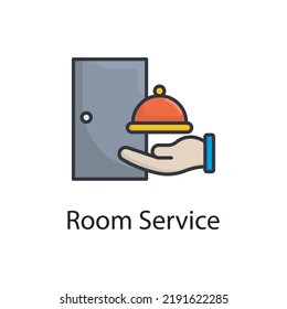 Room Service vector filled outline Icon Design illustration. Miscellaneous Symbol on White background EPS 10 File