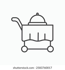 Room service vector icon isolated in black line