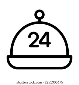 Room Service Vector Line Icon Design
