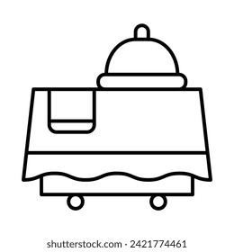 Room Service Vector Line Icon Design