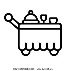 Room Service Vector Line Icon Design