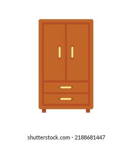 Zimmerservice-Kleidersymbol. Flache Illustration von Zimmerservice-Schrank Vektorsymbol einzeln auf weißem Hintergrund
