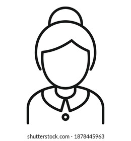 Room service woman icon. Outline room service woman vector icon for web design isolated on white background