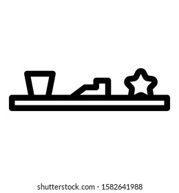 Room shelf icon. Outline room shelf vector icon for web design isolated on white background