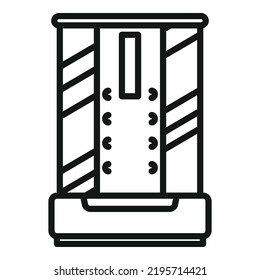 Room Shower Cabin Icon Outline Vector. Stall Glass. Bathroom Door