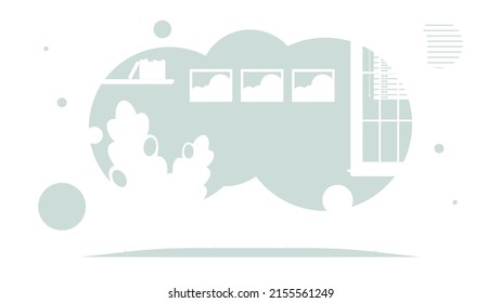 Habitación de estilo sencillo y plano. Antecedentes de tu escena. Ilustración del vector