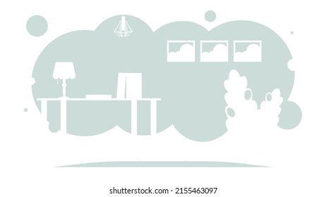 Room in a simple style. Background for your scene. Vector illustration